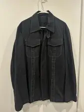 Vtg Dirk Schonberger Chore Shirt Jacket Button Up Size XXL Black Mens