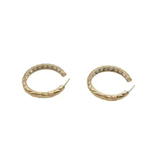 CHANEL Quilted diamond-embellished double C earrings Alloy