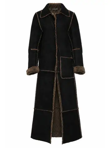 Ann Demeulemeester, brown maxi shearling coat