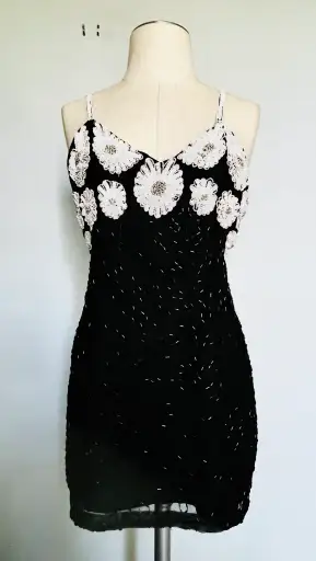 Vintage sequin chanel inspo reworked micro mini dress - Small