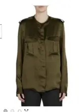 Haider Ackermann long sleeve silk shirt khaki size 42/10US/ 14UK *