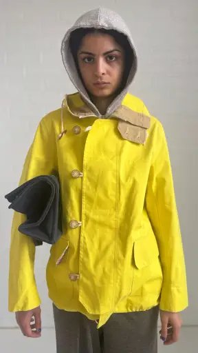 Yellow Plaid Hood Jacket