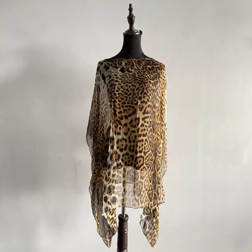SS2002 Yves Saint Laurent leopard-print Silk Kaftan