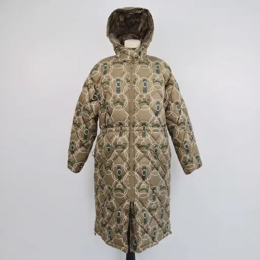 Hermes Vert Gobi Polyester La Promenade du Matin Remix Reversible Puffer Down Coat
