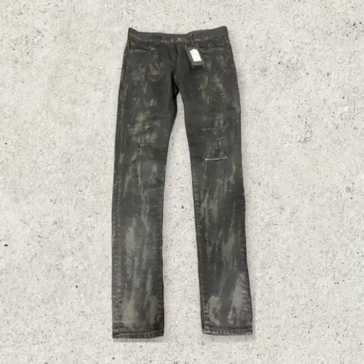Saint Laurent Paris Oil Spill Distressed Skinny Jeans