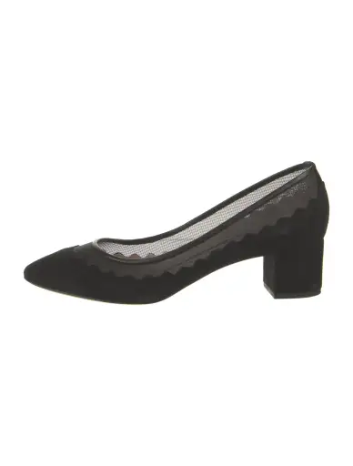 Suede Mesh Accents Pumps