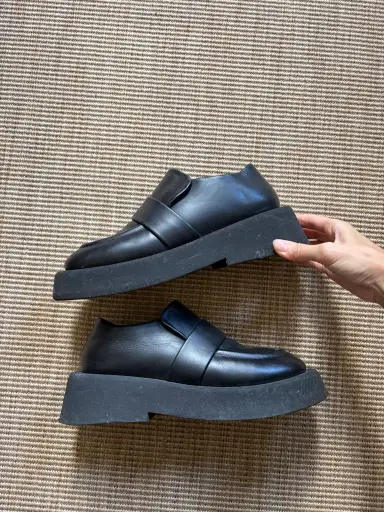 Marsell platform leather loafers black