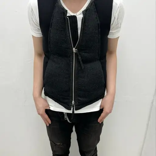 Diet butcher slim 14A/W Forest of fog leather down vest
