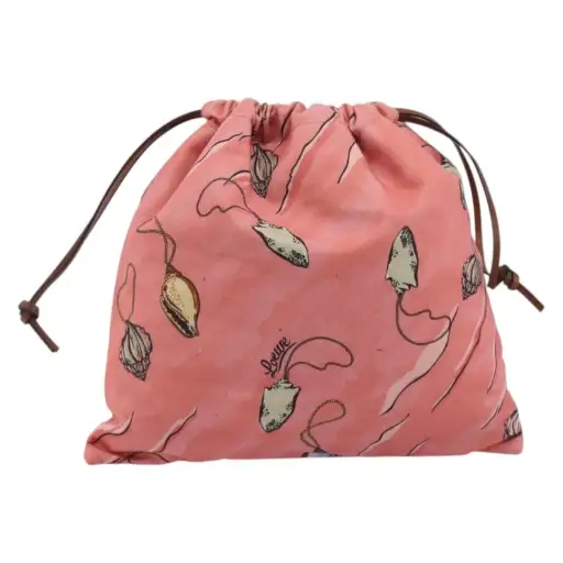 Loewe Paula Drawstring Printed Canvas Pink Canvas Clutche & Pouche Bag (Pre-Owned)