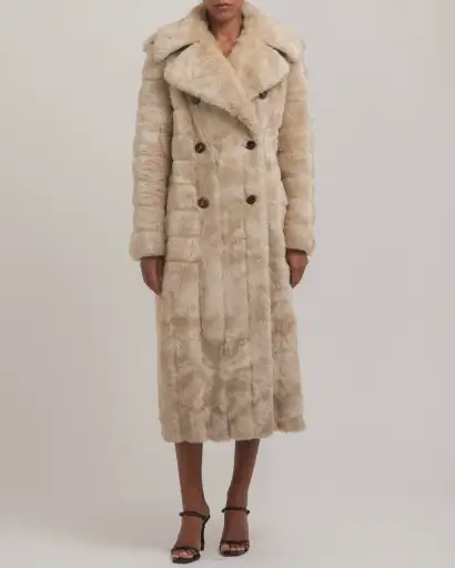 Gucci by Tom Ford 1996 Ivory Faux Fur Coat