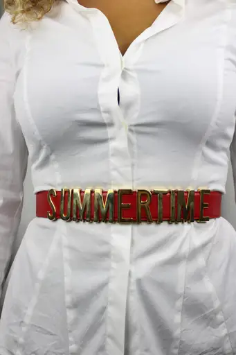 S/S1989 'Summertime' red leather belt