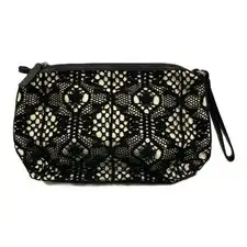 DRIES VAN NOTEN Lace Knit Clutch Bag Pouch Black Women's Clutch Bag