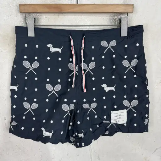 Thom Browne Tennis Dachsound Swim Trunks