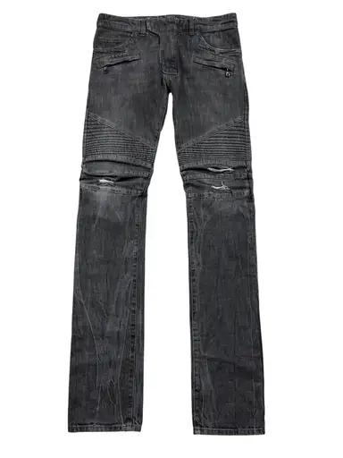 FW14 Distressed Grey Biker Denim