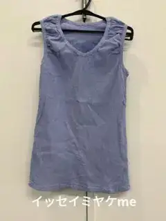 イッセイミヤケ me ノースリーブ トップス ブルー