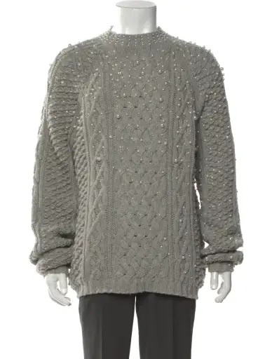 2023 Faux Pearl Accents Pullover