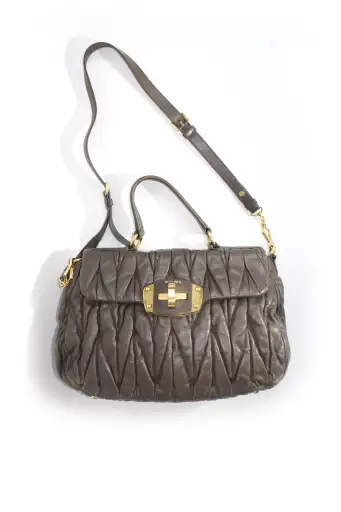 Miu Miu FW 2010 dark grey matelassé bag