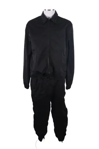 Bottega Veneta Triangle Pocket Nylon Jacket/ Jogger Co-ord Black L