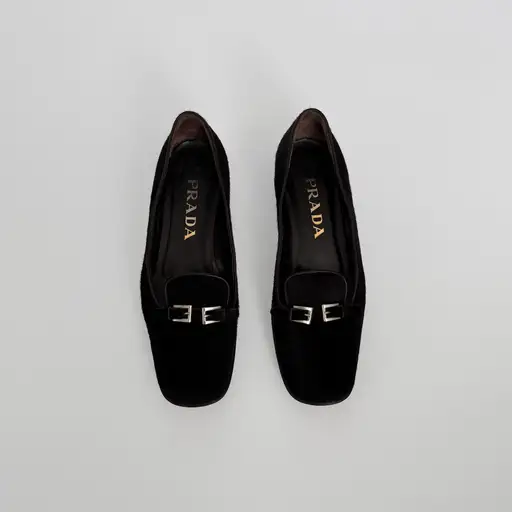 VINTAGE PRADA 1996 FUR LEATHER LOAFERS