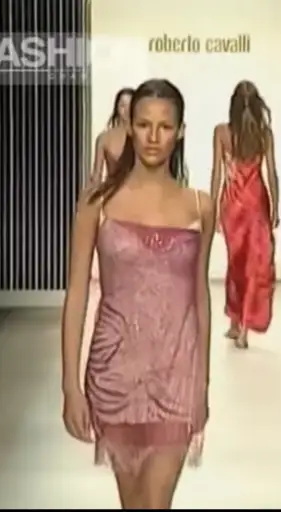 Rare Roberto Cavalli Freedom 1999 Runway Mini Dress Sequin Mesh Fringe