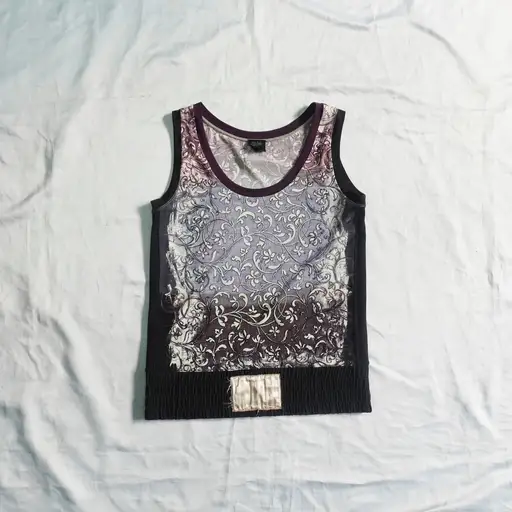 "jean paul gaultier FEMME"arabesque floral print tank top