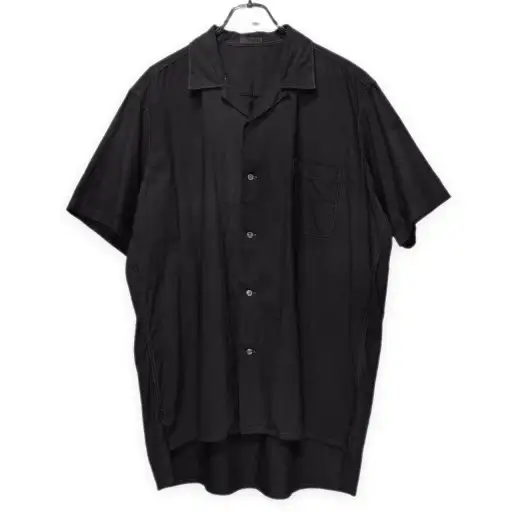 Y's for men 製品染めオープンカラーシャツ 半袖 開襟 ブラウス トップス Archive 90s Yohji Yamamoto Pour Homme ワイズフォーメン ヨウジヤマモトプールオム メンズ