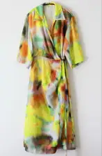Dries Van Noten Wrap Dress Silk Floral pattern 21SS Excellent