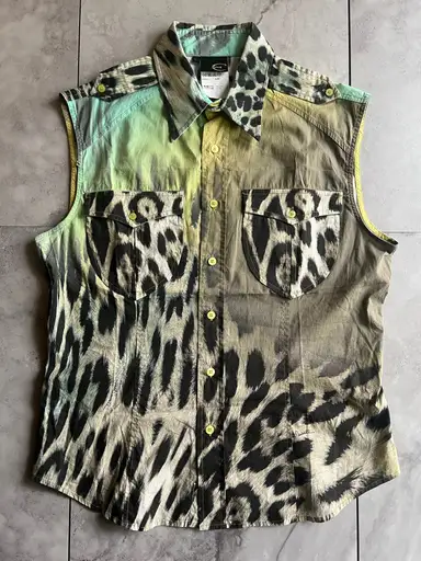 Just Cavalli Leopard Effect Sleeveless Shirt