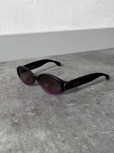90s Fendi SL 7650 Vintage Narrow Sunglasses Purple Black Women
