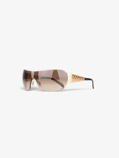 Prada 2000s ‘SPR60I’ Rhinestone Wrap Mask Shield Sunglasses