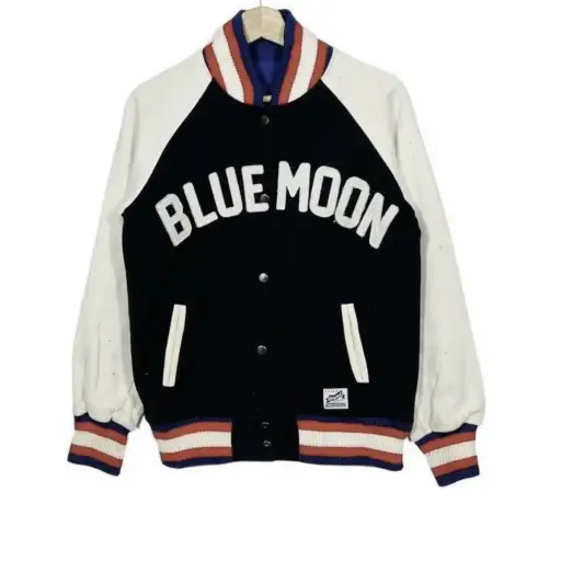 bluemoon varsity jacket big logo embroidered nice design