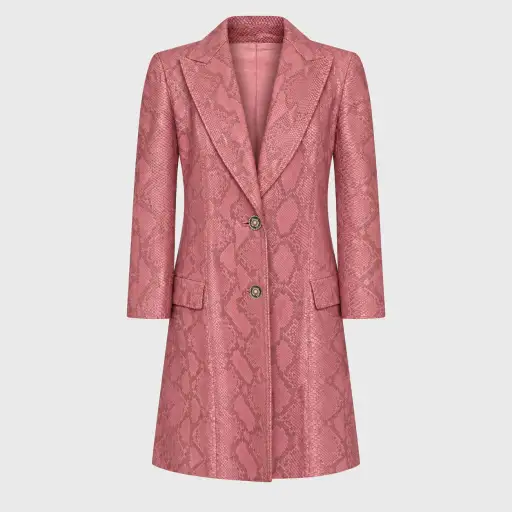 Pink Python-Print Coat Versace FW 1994 by Gianni Versace