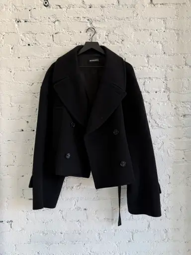ANN DEMEULEMEESTER DOUBLE BREASTED WOOL COAT