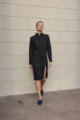 Yves Saint Laurent Rive Gauche Pinstripe Dress