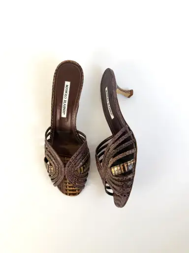 Manolo Blahnik Vintage Lizard Heels 39.5