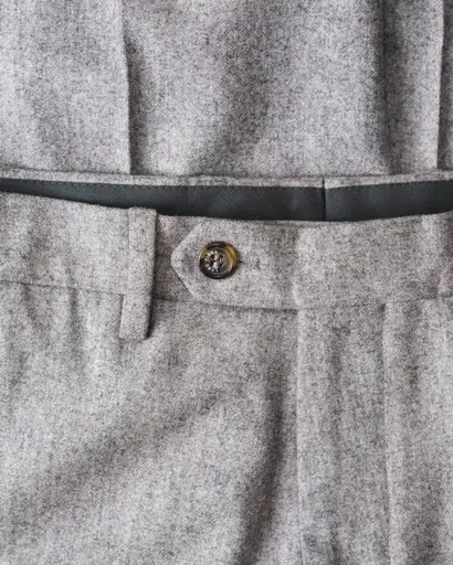 [1990s- ] "Loro Piana" Pure Virgin Wool Flannel Trousers (Made in Italy)
