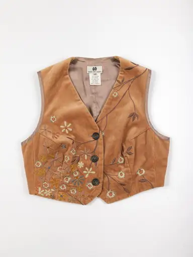 2000s Vintage Floral Embroidered Waistcoat