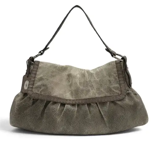 Fendi Selleria Distressed Leather Shoulder Bag