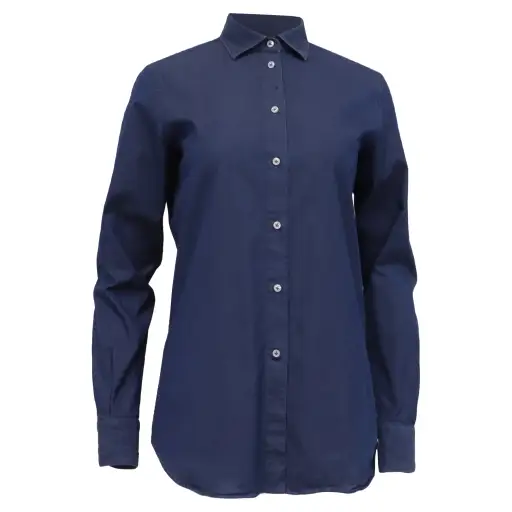Women's  Loro Piana Button-Down Denim Shirt in Blue Cotton