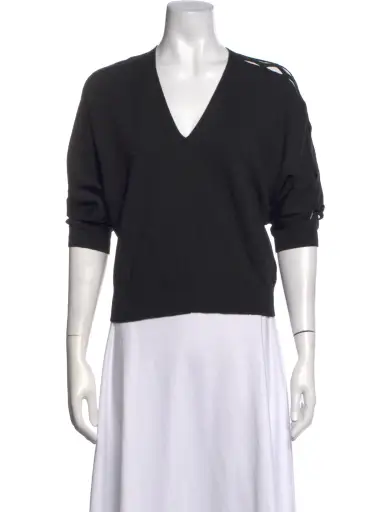 Wool V-Neck Top
