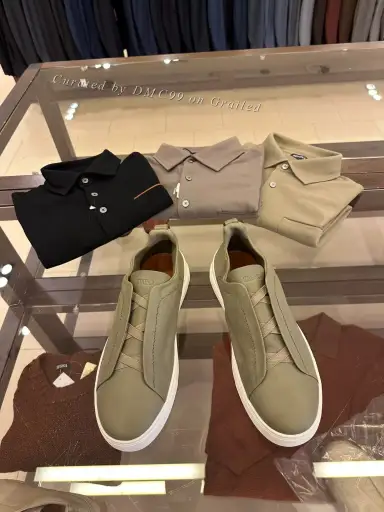 Zegna Triple Stitch Leather Sneakers