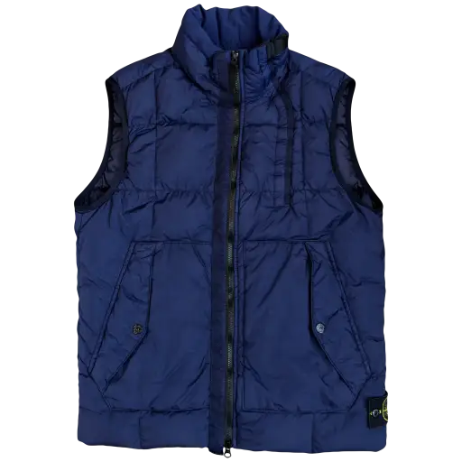 Stone Island AW/18 Crinkle Reps Down Puffer Gilet In Navy (L)