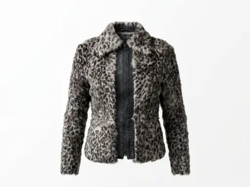 Hiroko Koshino Reversible Leopard Print Genuine Fur Leather Jacket