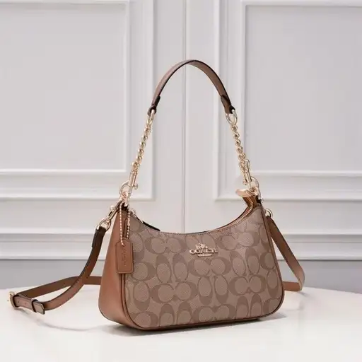 bolsa coach crossbody monograma marrom original