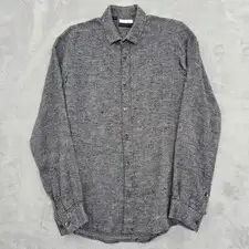 Alessandro Dell'Acqua Textured Button Up Shirt Mens 15.5 Woven 100% Cotton L/S