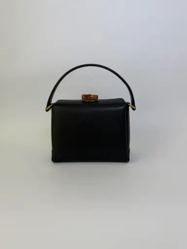 Gucci Black Bamboo Handbag