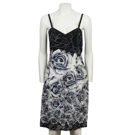 SS 1988 Roses Silk Dress