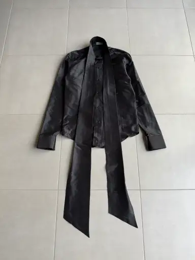 Dior Homme AW05 “in the morning” silk Pussybow shirt