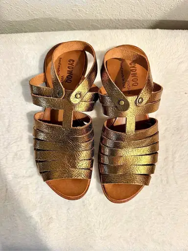 CYDWOQ Metallic Gladiator Sandals Gold EU 36.5