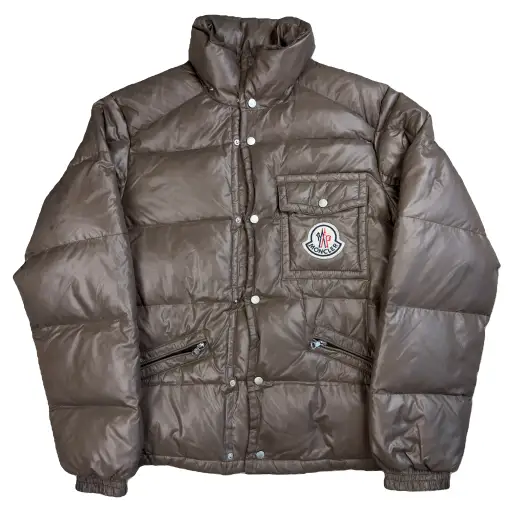 Moncler Puffer Jacket In Brown (L)